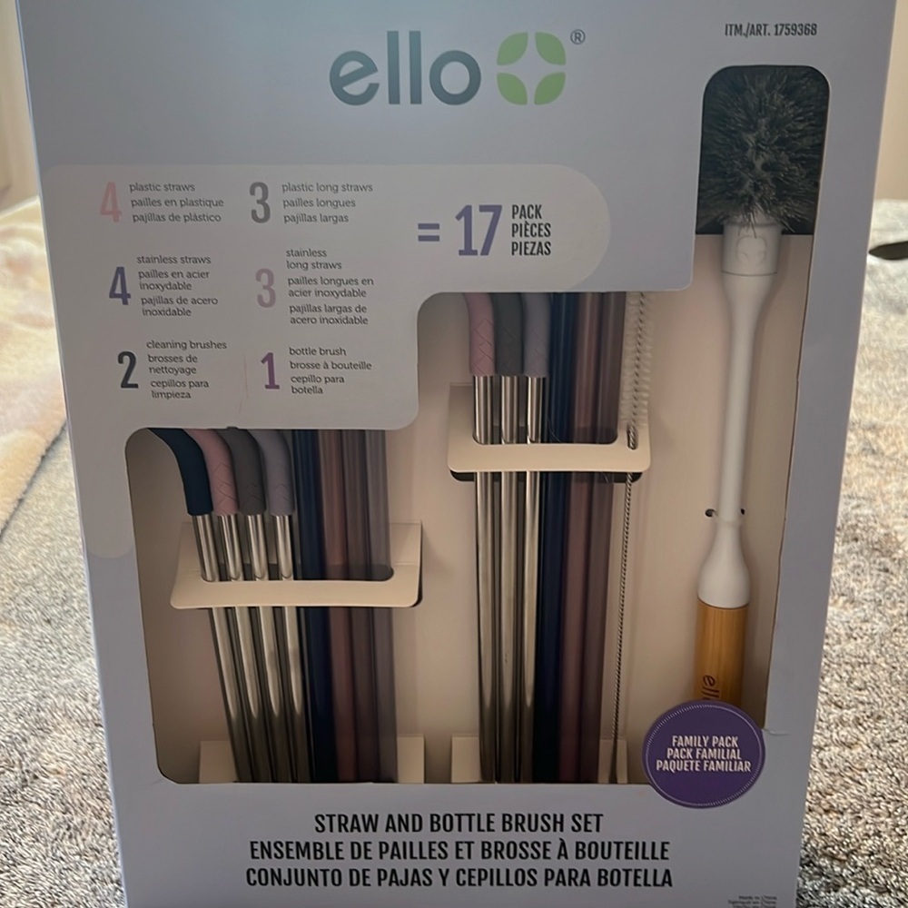 🥤 17 piece straw and bottle brush set